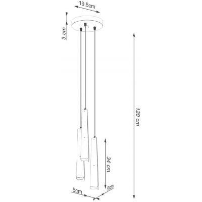 Sollux Lighting Prysm lampa wisząca 3x8 W czarna SL.1402