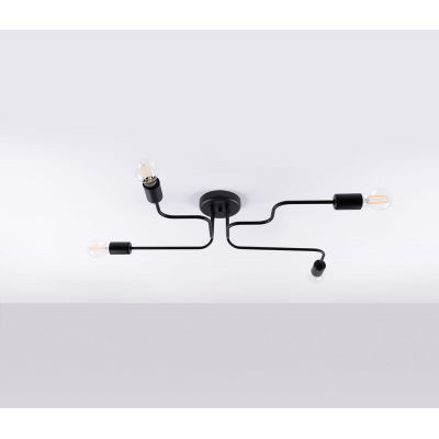 Sollux Lighting Vector lampa podsufitowa 4x15 W czarna SL.1446