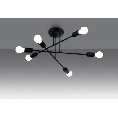 Sollux Lighting Norah lampa podsufitowa 6x15 W czarna SL.1453