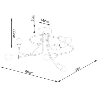 Sollux Lighting Levar lampa podsufitowa 6x15 W czarna SL.1456