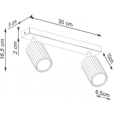 Sollux Lighting Karbon lampa podsufitowa 2x10 W złota SL.1561