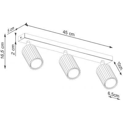 Sollux Lighting Karbon lampa podsufitowa 3x10 W złota SL.1562