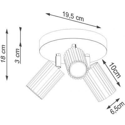 Sollux Lighting Karbon lampa podsufitowa 3x10 W złota SL.1563