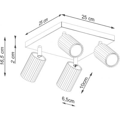 Sollux Lighting Karbon lampa podsufitowa 4x10 W złota SL.1564