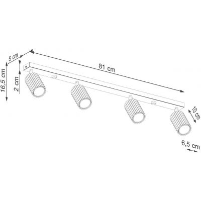 Sollux Lighting Karbon lampa podsufitowa 4x10 W złota SL.1565