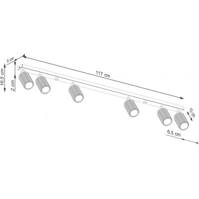 Sollux Lighting Karbon lampa podsufitowa 6x10 W złota SL.1566