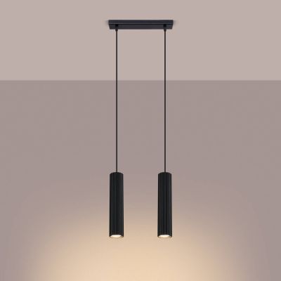 Sollux Lighting Karbon lampa wisząca 2x10 W czarna SL.1574