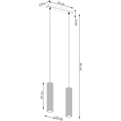 Sollux Lighting Karbon lampa wisząca 2x10 W czarna SL.1574