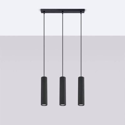 Sollux Lighting Karbon lampa wisząca 3x10 W czarna SL.1575