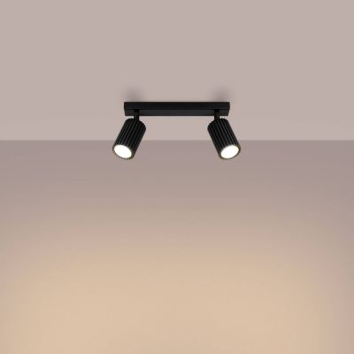 Sollux Lighting Karbon lampa podsufitowa 1x10 W czarna SL.1580