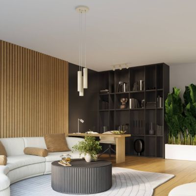 Sollux Lighting Karbon lampa wisząca 3x10 W beżowa SL.1595