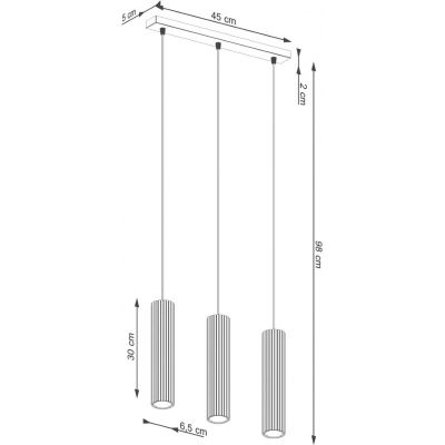 Sollux Lighting Karbon lampa wisząca 3x10 W zielona SL.1613