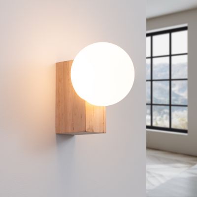 Sollux Lighting Bulbo kinkiet 1x8 W biały-drewno SL.1682