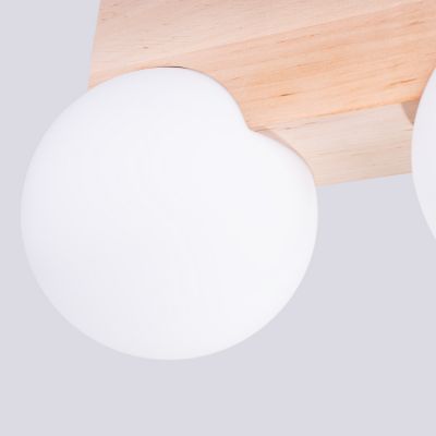 Sollux Lighting Bulbo lampa podsufitowa 2x8 W biała-drewno SL.1683