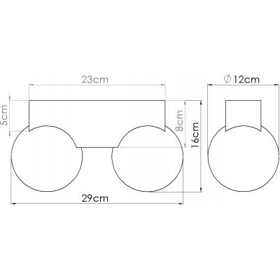 Sollux Lighting Bulbo lampa podsufitowa 2x8 W biała-drewno SL.1683