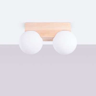 Sollux Lighting Bulbo lampa podsufitowa 2x8 W biała-drewno SL.1683