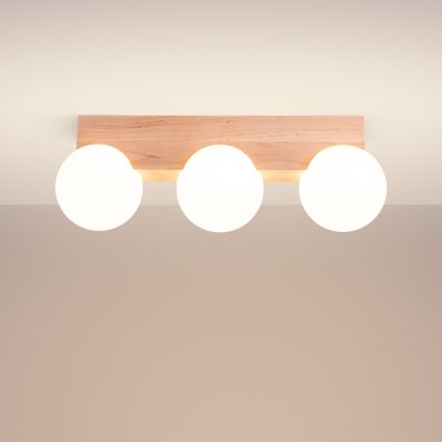 Sollux Lighting Bulbo lampa podsufitowa 3x8 W biała-drewno SL.1684