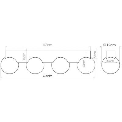 Sollux Lighting Bulbo lampa podsufitowa 4x8 W biała-drewno SL.1685