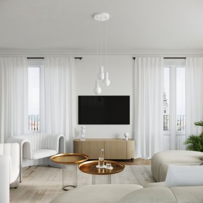 Sollux Lighting Halo lampa wisząca 1x8 W biała SL.1709