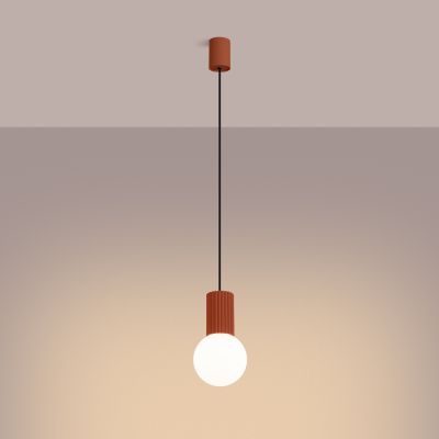 Sollux Lighting Halo lampa wisząca 1x8 W biała-czerwona SL.1729