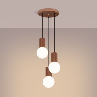 Sollux Lighting Halo lampa wisząca 3x8 W biała/mocca SL.1735