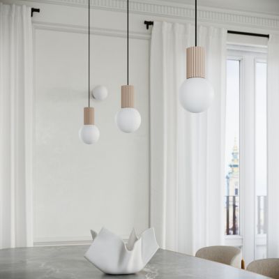 Sollux Lighting Halo lampa wisząca 1x8 W biała-taupe SL.1744