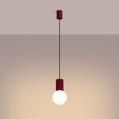 Sollux Lighting Halo lampa wisząca 1x8 W biała-burgund SL.1749