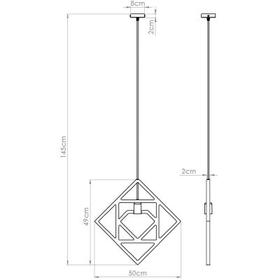 Sollux Lighting Caro lampa wisząca 1x15 W czarna-naturalne drewno SL.1757