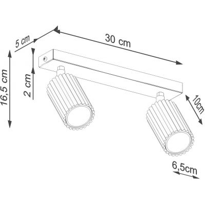 Sollux Lighting Karbon lampa podsufitowa 2x10 W kaszmirowa SL.1763