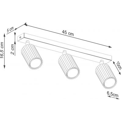 Sollux Lighting Karbon lampa podsufitowa 3x10 W kaszmirowa SL.1764