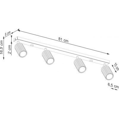 Sollux Lighting Karbon lampa podsufitowa 4x10 W kaszmirowa SL.1765
