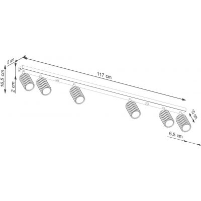 Sollux Lighting Karbon lampa podsufitowa 6x10 W kaszmirowa SL.1766