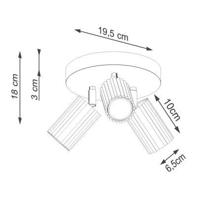 Sollux Lighting Karbon lampa podsufitowa 3x10 W kaszmirowa SL.1768