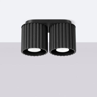 Sollux Lighting Aura lampa podsufitowa 2x10 W czarna SL.1785