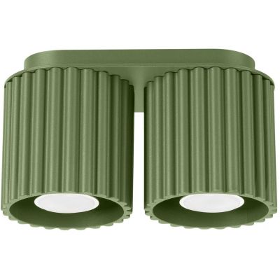 Sollux Lighting Aura lampa podsufitowa 2x10 W zielona oliwkowa SL.1795