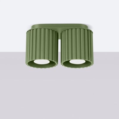 Sollux Lighting Aura lampa podsufitowa 2x10 W zielona oliwkowa SL.1795