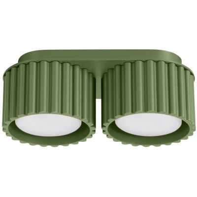 Sollux Lighting Aura lampa podsufitowa 2x10 W zielona oliwkowa SL.1798