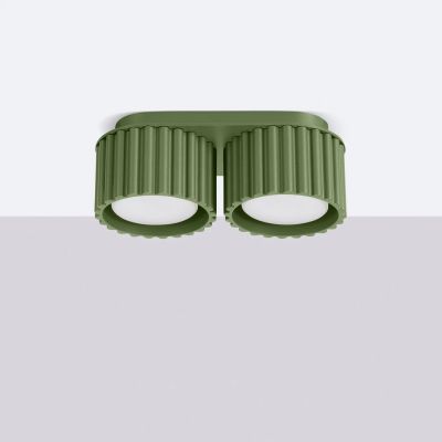 Sollux Lighting Aura lampa podsufitowa 2x10 W zielona oliwkowa SL.1798