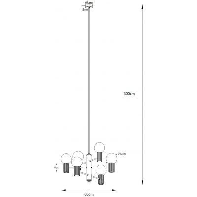 Sollux Lighting Halo lampa wisząca 6x8 W burgund SL.1837