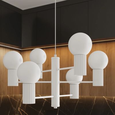 Sollux Lighting Halo lampa wisząca 6x8 W biała SL.1829