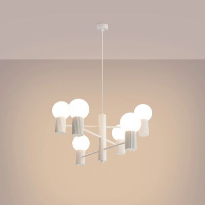 Sollux Lighting Halo lampa wisząca 6x8 W biała SL.1829