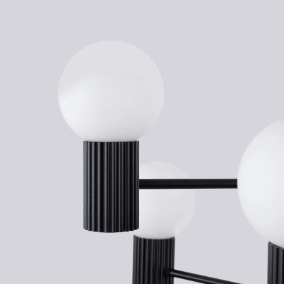 Sollux Lighting Halo lampa wisząca 6x8 W czarna SL.1830