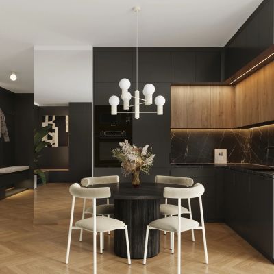 Sollux Lighting Halo lampa wisząca 6x8 W beżowa SL.1831