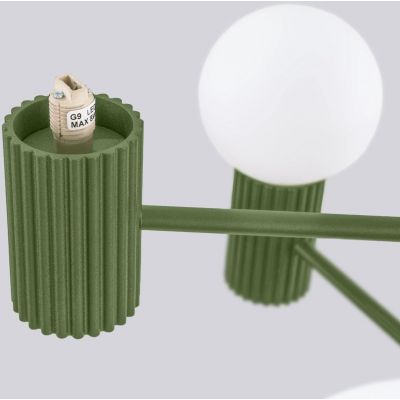 Sollux Lighting Halo lampa wisząca 6x8 W zielona oliwkowa SL.1832