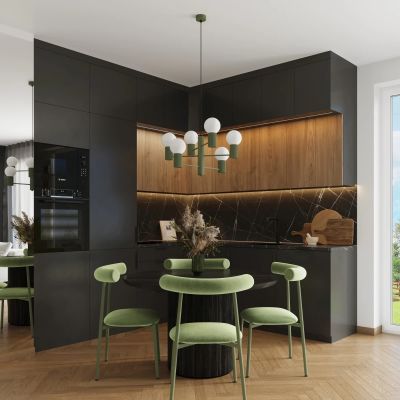 Sollux Lighting Halo lampa wisząca 6x8 W zielona oliwkowa SL.1832