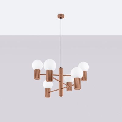 Sollux Lighting Halo lampa wisząca 6x8 W mocca SL.1834