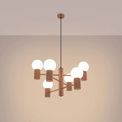 Sollux Lighting Halo lampa wisząca 6x8 W mocca SL.1834