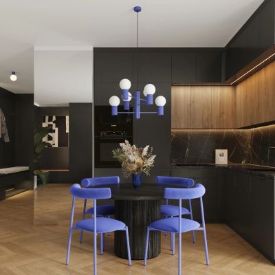 Sollux Lighting Halo lampa wisząca 6x8 W ultramaryna SL.1835