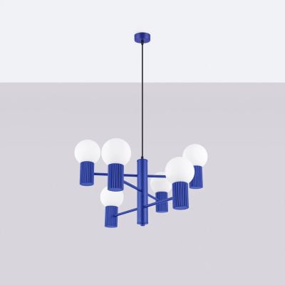 Sollux Lighting Halo lampa wisząca 6x8 W ultramaryna SL.1835