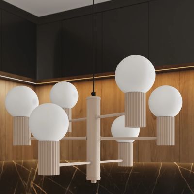 Sollux Lighting Halo lampa wisząca 6x8 W taupe SL.1836